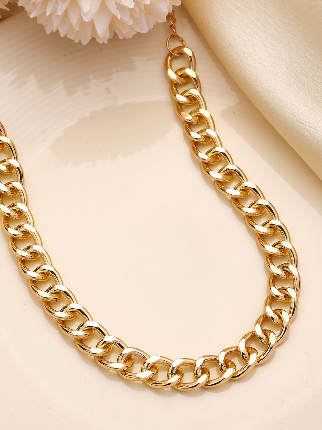 Priyaasi Gold Plated Chain Linked Elegant Necklace