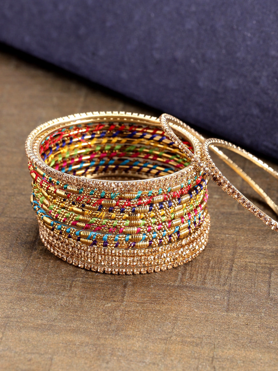 Priyaasi Gold Plated Multi-Color Bangles - Main Image