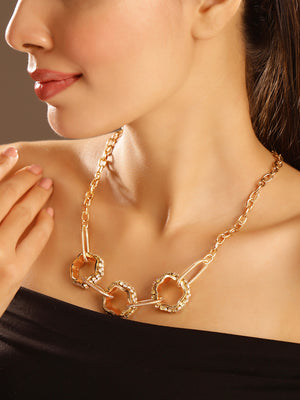 Priyaasi Rose Gold Plated Brass-solid Necklace