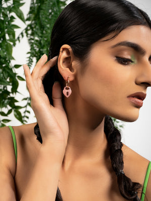 Priyaasi pink colored hoop earrings