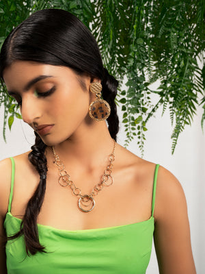 Priyaasi Cheetah printed drop earrings