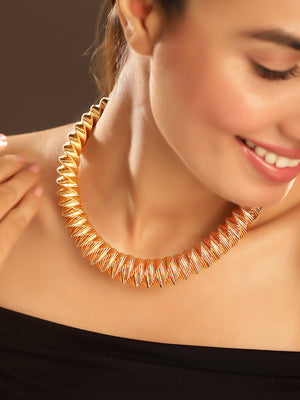 Priyaasi Gold Plated Brass Solid Necklace