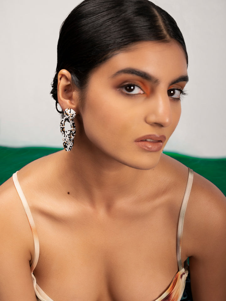 Priyaasi black colored hongle earrings