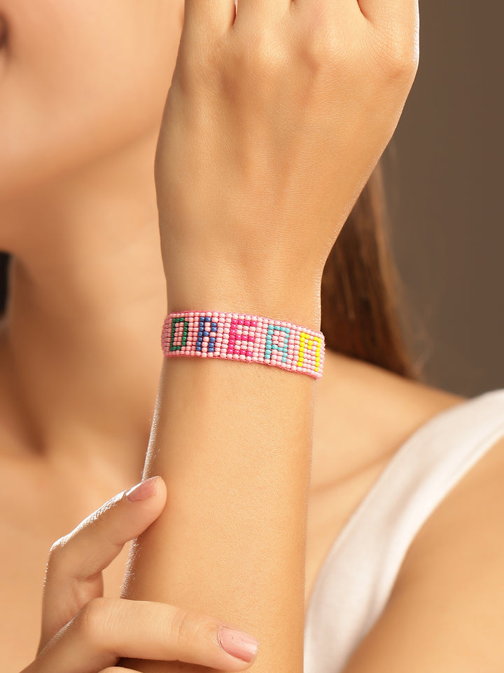 Priyaasi Pink Beaded Bracelet