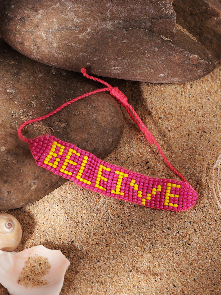 Priyaasi Pink Beaded Bracelet