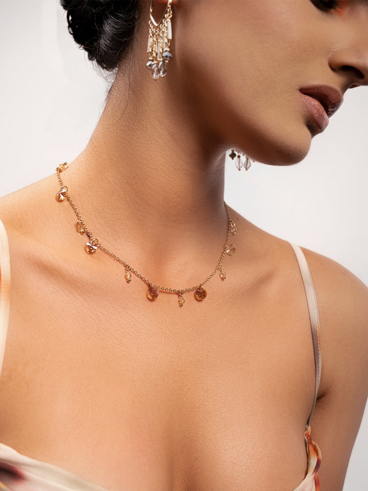 Priyaasi Rose Gold Plated Beaded Necklace