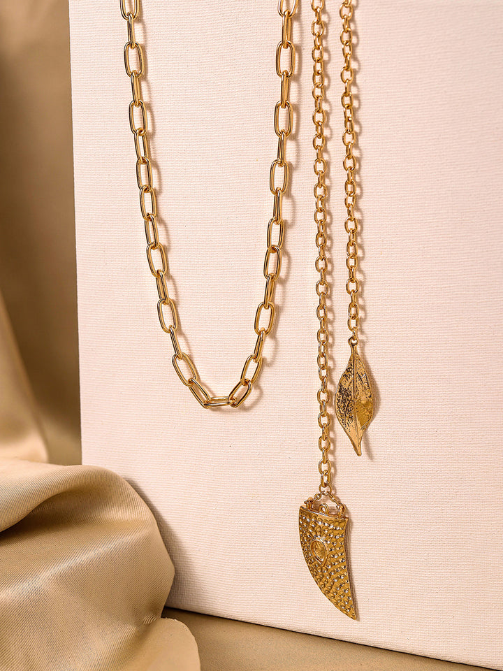 Priyaasi Gold Plated Brass-solid Necklace