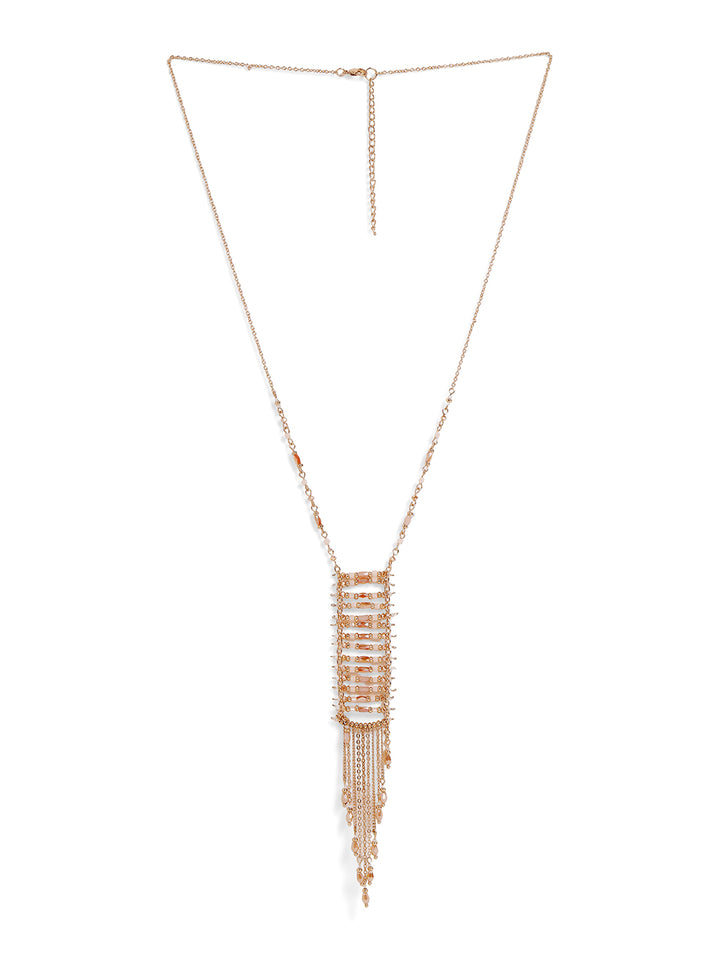 Priyaasi Rose Gold Plated Beaded Necklace