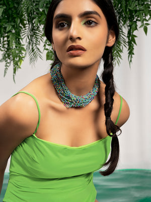 Priyaasi Blue Beaded Necklace