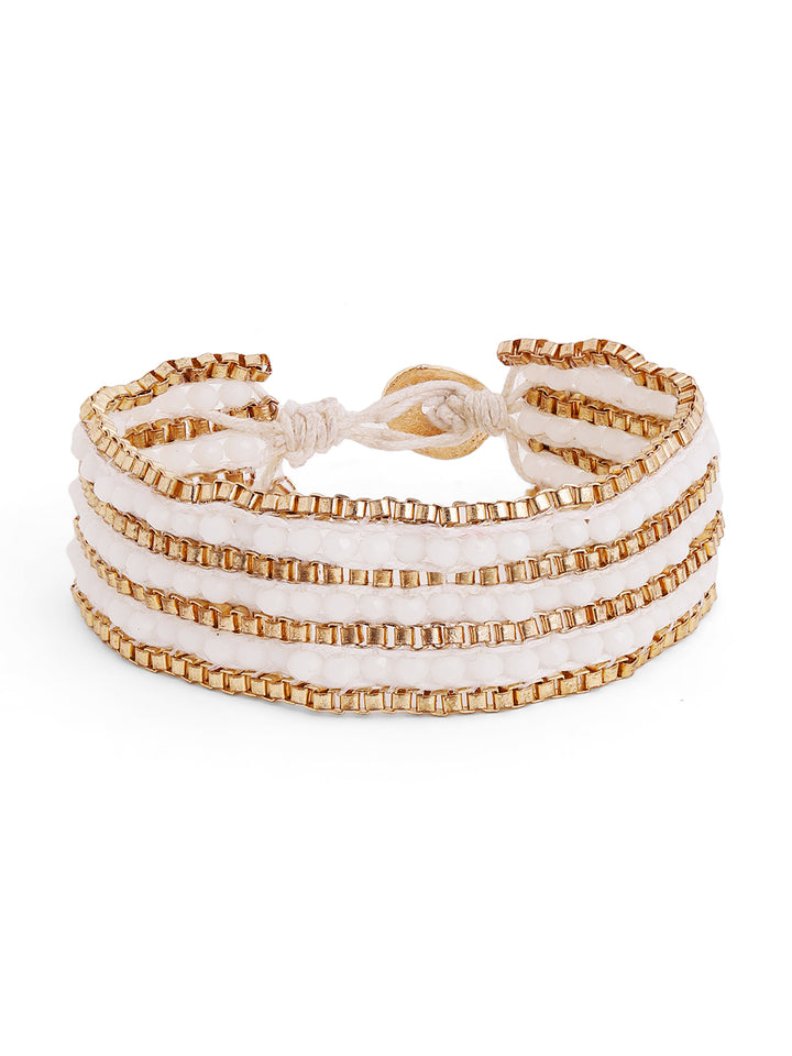 Priyaasi White Beaded Bracelet