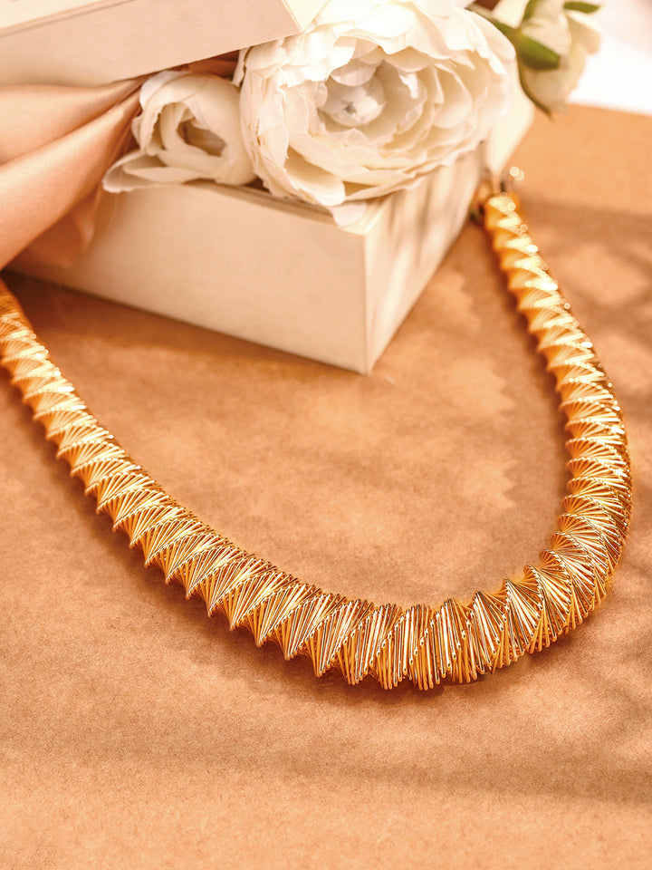 Priyaasi Gold Plated Brass Solid Necklace