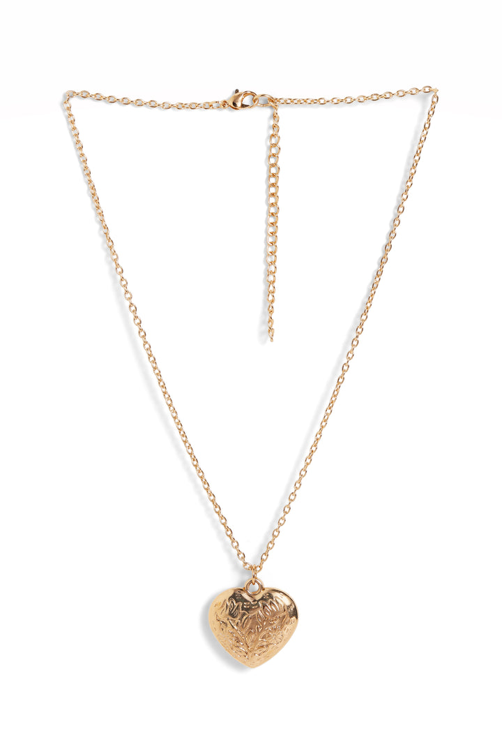Priyaasi gold plated heart shaped necklace