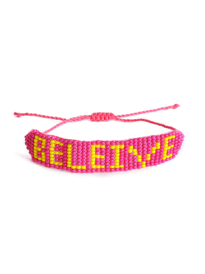 Priyaasi Pink Beaded Bracelet