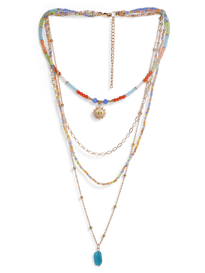 Priyaasi Rose Gold Plated Beaded Necklace