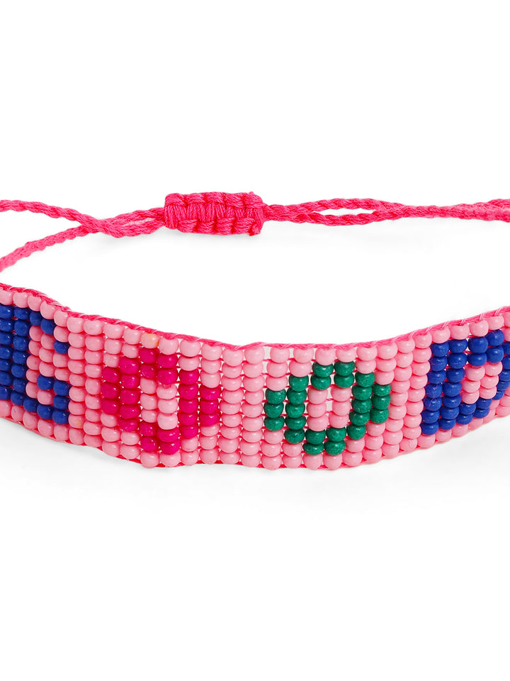 Priyaasi Pink Beaded Bracelet