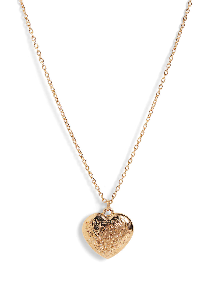 Priyaasi gold plated heart shaped necklace