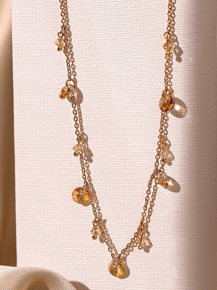 Priyaasi Rose Gold Plated Beaded Necklace