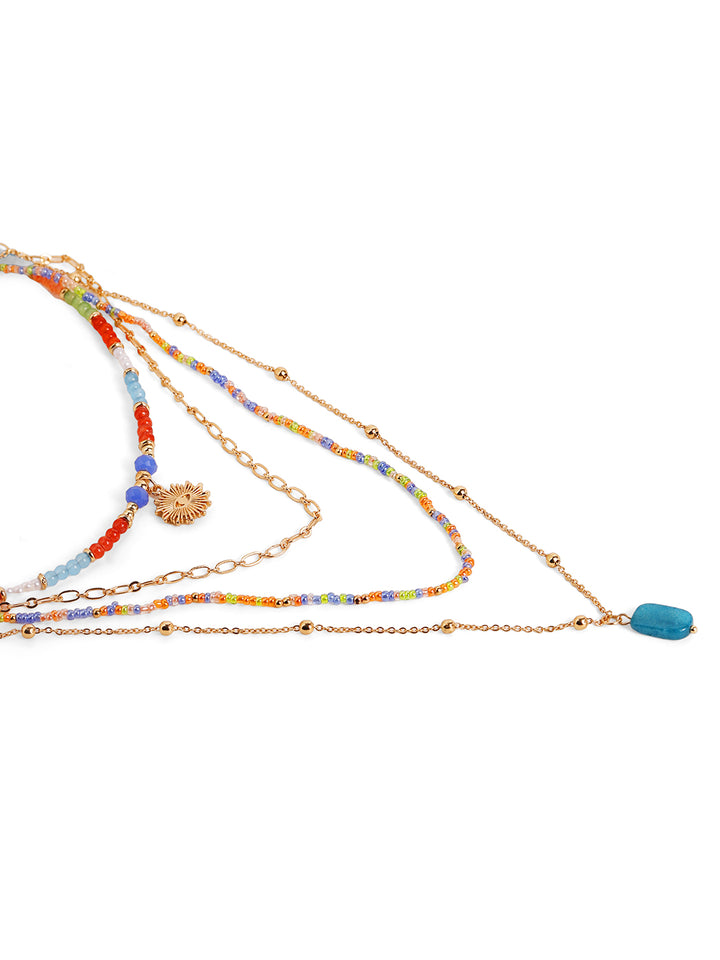 Priyaasi Rose Gold Plated Beaded Necklace