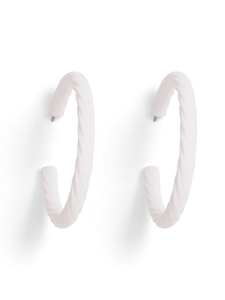 Priyaasi White Hoops Earrings