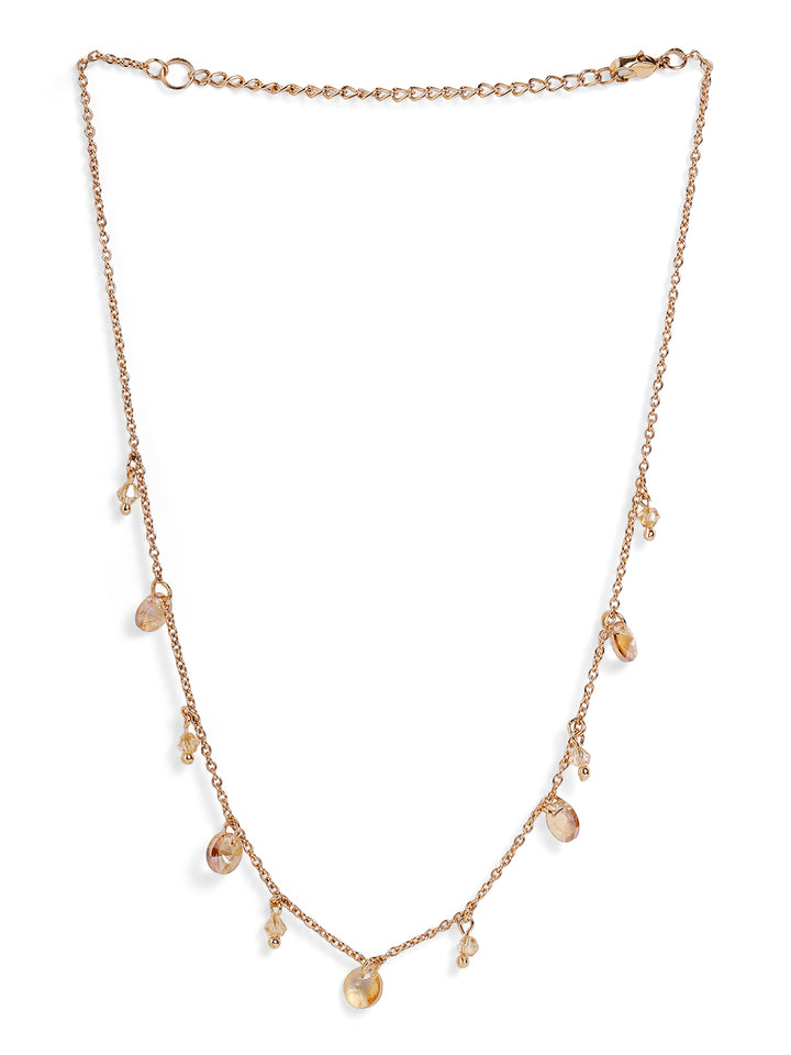 Priyaasi Rose Gold Plated Beaded Necklace