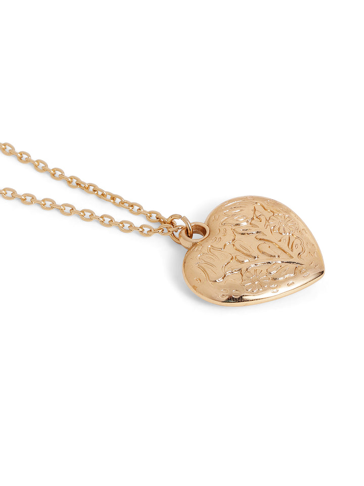 Priyaasi gold plated heart shaped necklace