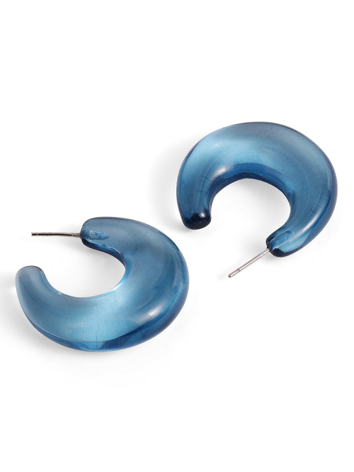 Priyaasi Blue Water Droplet Hoops Earrings