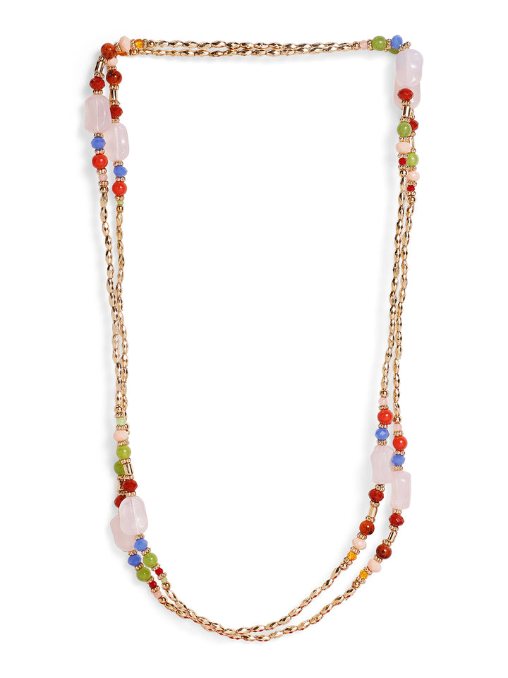 Priyaasi Gold Plated Multi-color Beaded Necklace