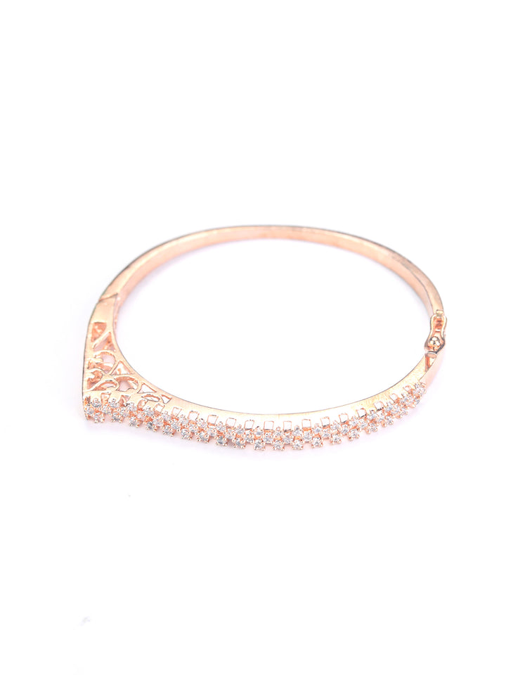 American Diamond Rose Gold Plated Kada Bracelet