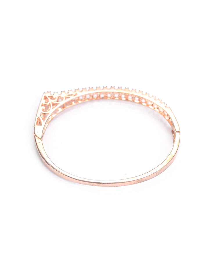 American Diamond Rose Gold Plated Kada Bracelet