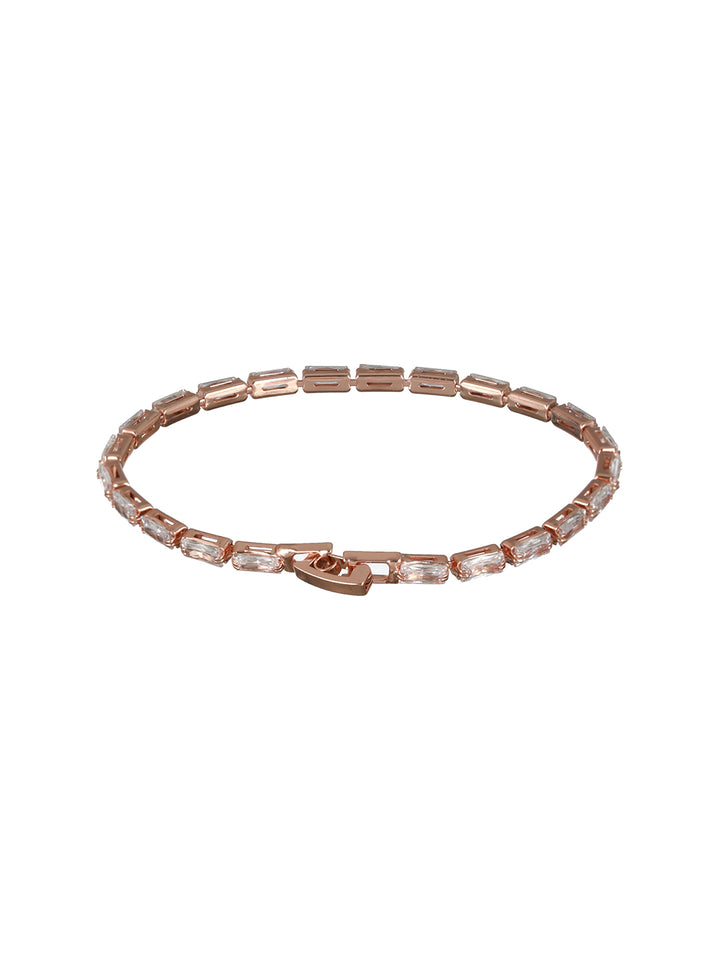 Studded Brick American Diamond Rose Gold-Plated Bracelet