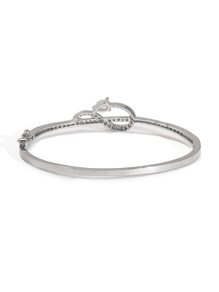 Priyaasi American Diamond Adorned Silver-Plated Bracelet