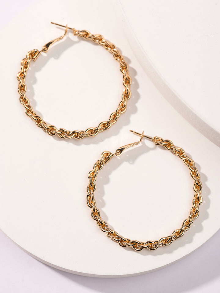 Prita by Priyaasi Gold Plated Twisted Hoops