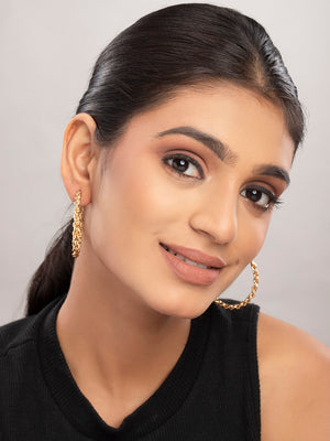 Prita by Priyaasi Gold Plated Twisted Hoops