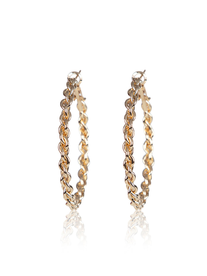 Prita by Priyaasi Gold Plated Twisted Hoops