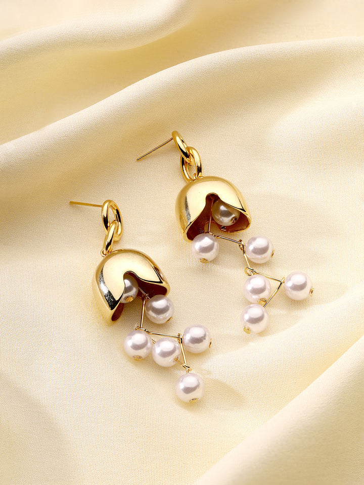 Prita Statement Pearl Jhumka shaped Earrings