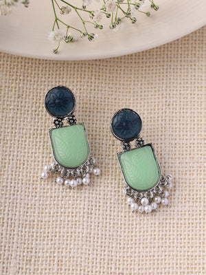 Priyaasi Floral Stones Adorned in Drop Earrings