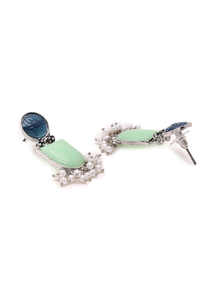 Priyaasi Floral Stones Adorned in Drop Earrings