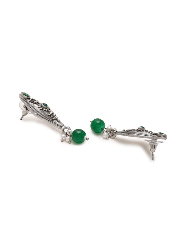 Priyaasi Verdant Elegance in Oxidized Green Stones