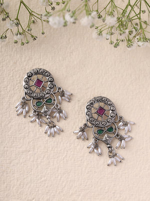 Priyaasi Chandbali Oxidized Earrings