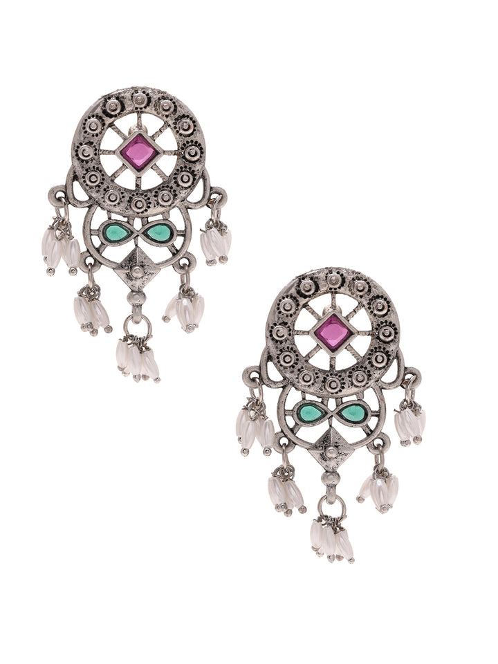 Priyaasi Chandbali Oxidized Earrings