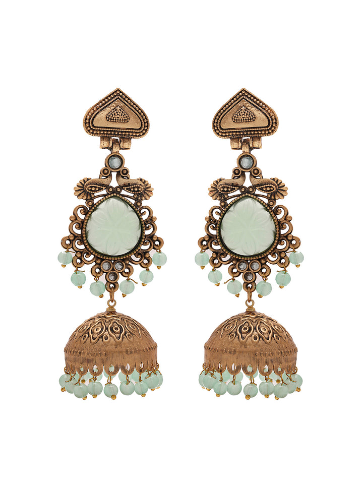 Priyaasi Blue Stoned Jhumkas