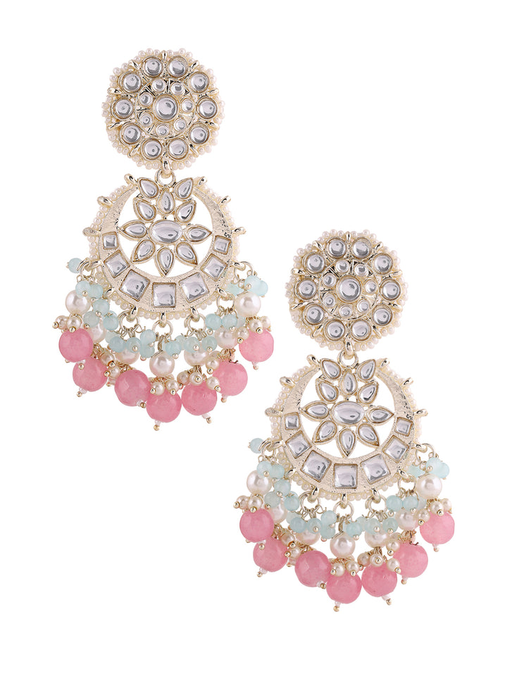 Priyaasi Floral and Kundan Style Earrings