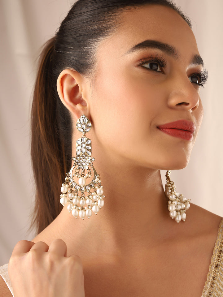 Priyaasi Pearl Kundan Gold Plated Earrings