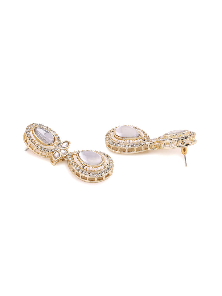 Priyaasi Gold Kundan Drop Earrings