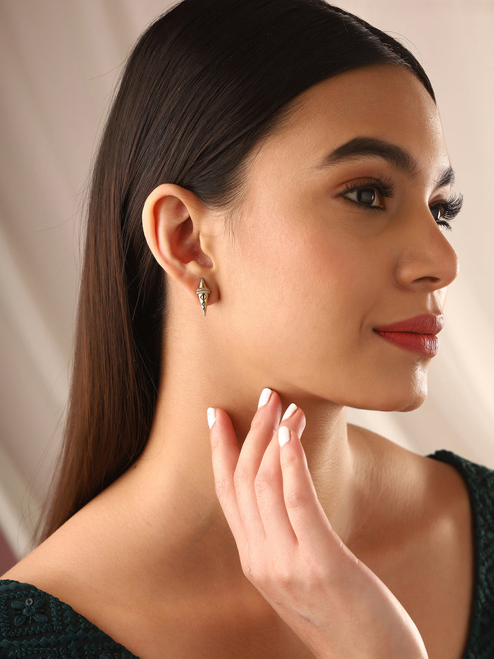 Priyaasi Cone Shape Dual Wear Pink Bead Earrings