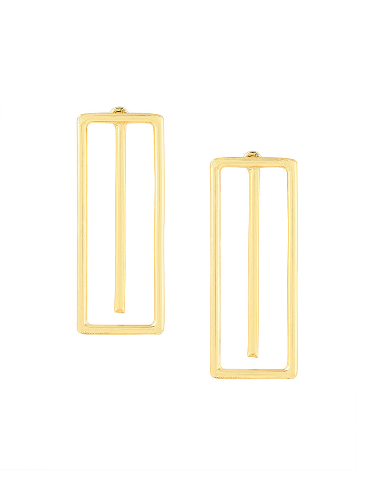 Priyaasi Rectangle Shaped Gold Plated Earrings