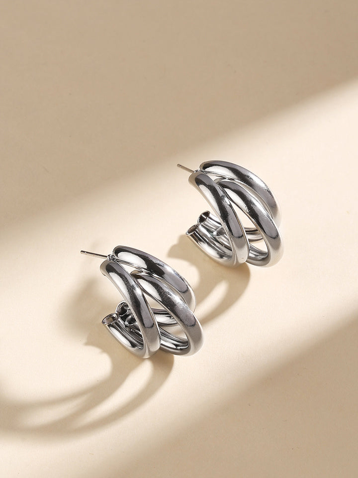 Priyaasi Silver Plated Hoop Earrings