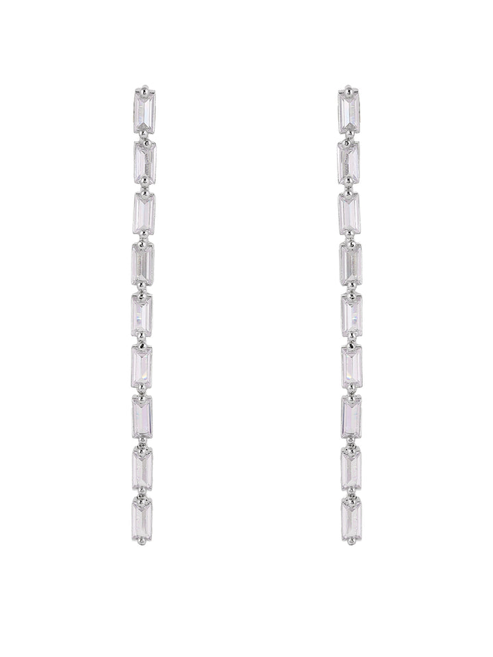 Priyaasi Rhinestone AD Statement Danglers ElegantSilver Plating Earrings