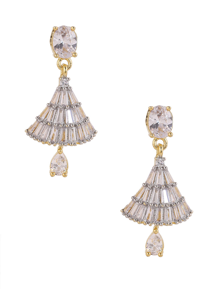 Priyaasi Rhinestone AD Jhumki Pattern Gold Plating Jhumka Earrings