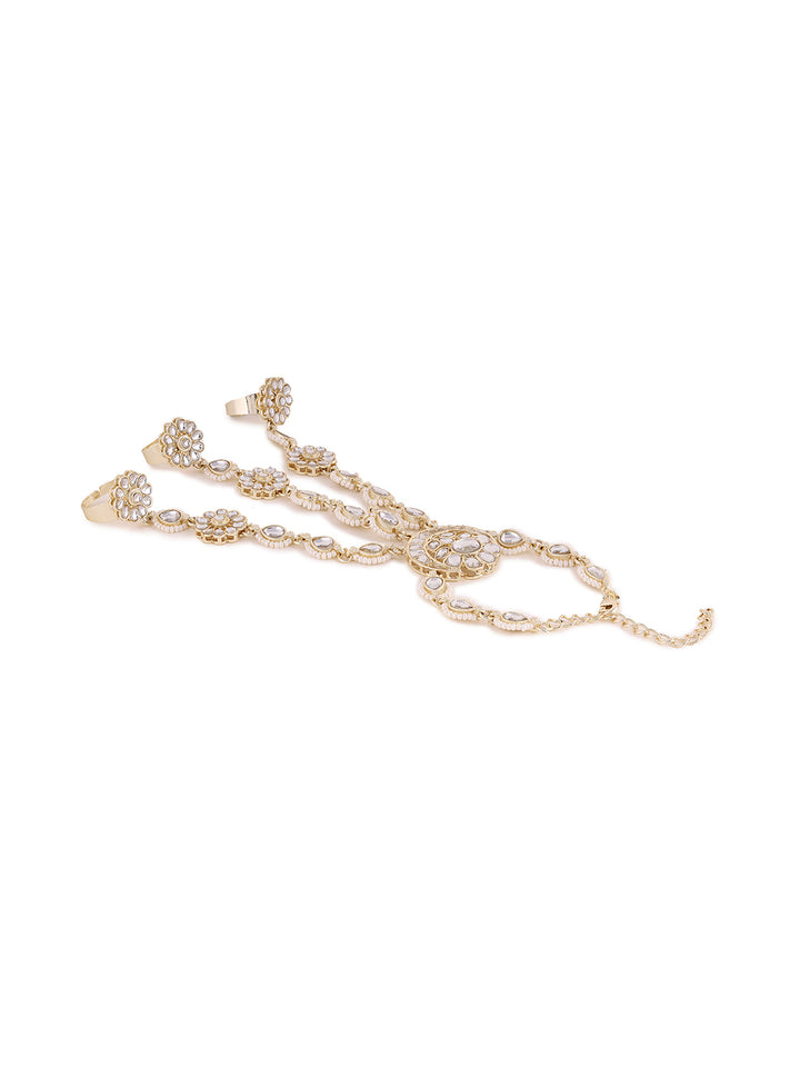 Priyaasi Drop and Floral Kundan Hathphool